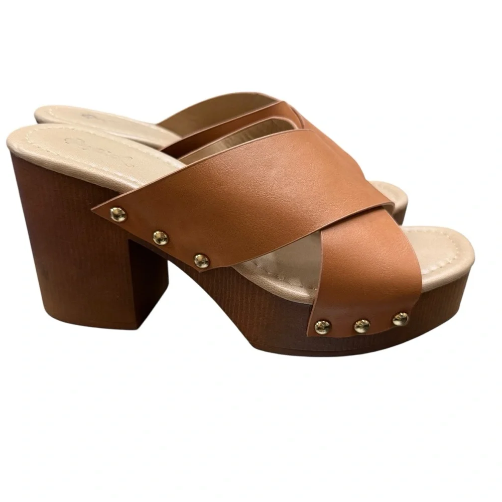 Quipid Brown Platform Women's Sandals size 7 GUC - Picture 6 of 8